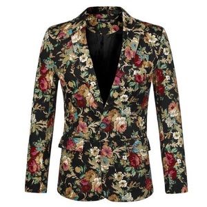 Men's Blazer Slim Fit Floral Printed Jacket